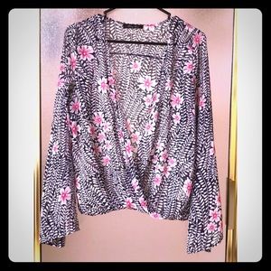 Honey Punch Bell Bottom Sleeve Sheer Top